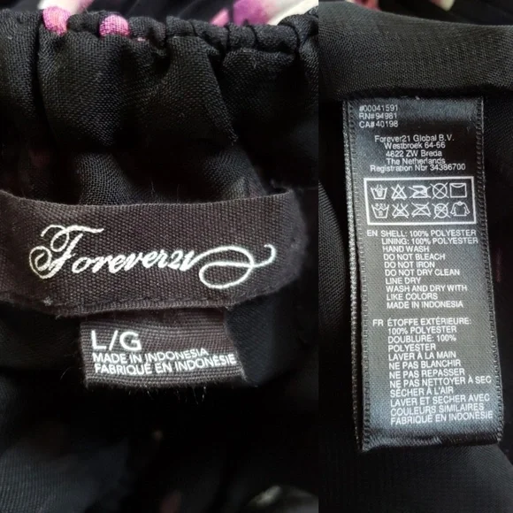 Black/ Purple Floral Pleated Dress - Picture 7 of 8